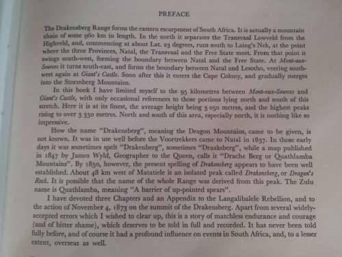 BARRIER OF SPEARS DRAMA OF THE DRAKENSBERG BY R.O. PEARSE - 1973