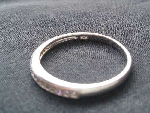 THIN 925 SILVER RING WITH CRYSTALS