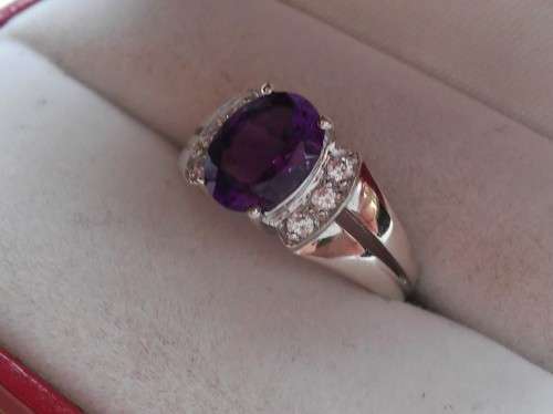 925 SILVER AMETHYST RING