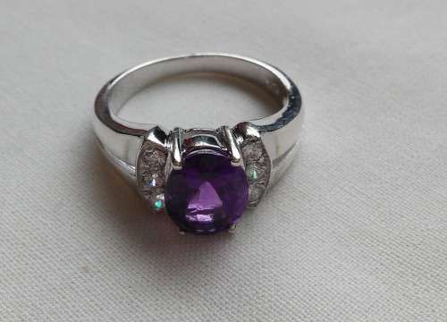 925 SILVER AMETHYST RING