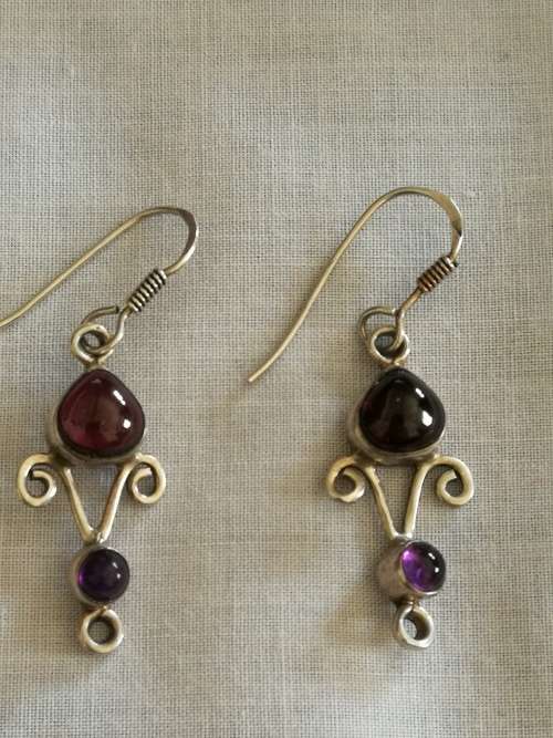 925 Silver Multi Gemstone Earrings
