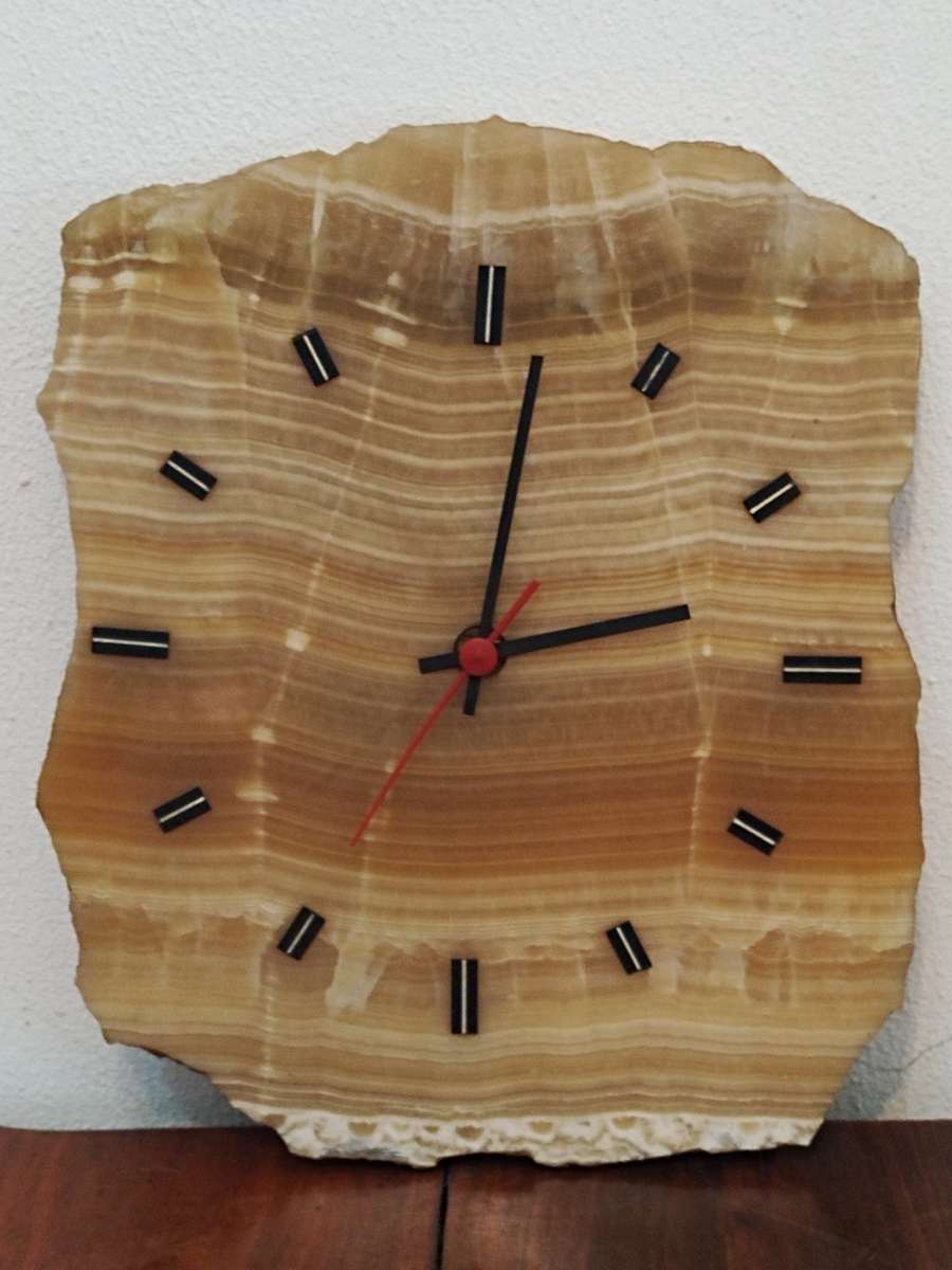 Vintage Agate Gemstone  Quartz wall clock