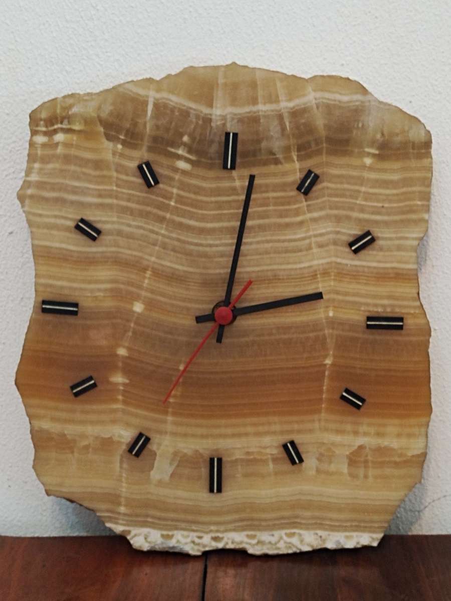 Vintage Agate Gemstone  Quartz wall clock
