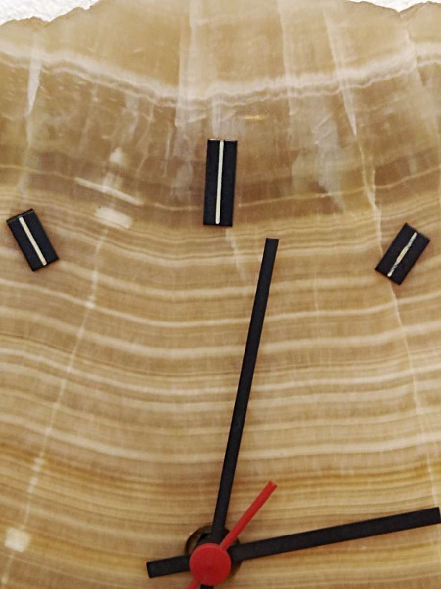 Vintage Agate Gemstone  Quartz wall clock