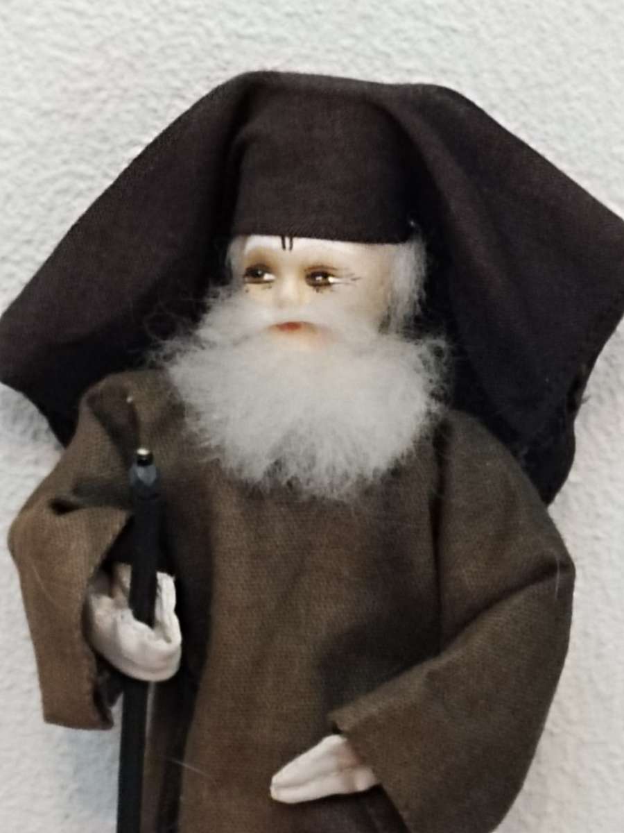 Vintage Folk Art Doll: Orthodox Priest Pope Cloth Doll