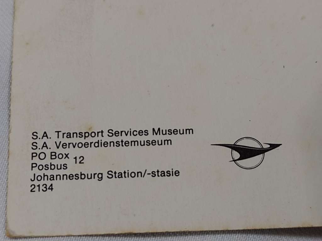 The old Blue Train hauled by a Class 3E electric locomotive. Postcard