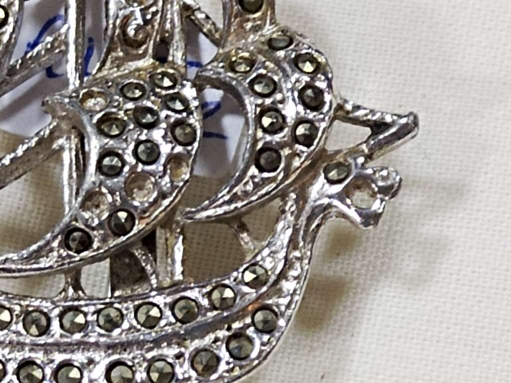 Marcasite paste brooch