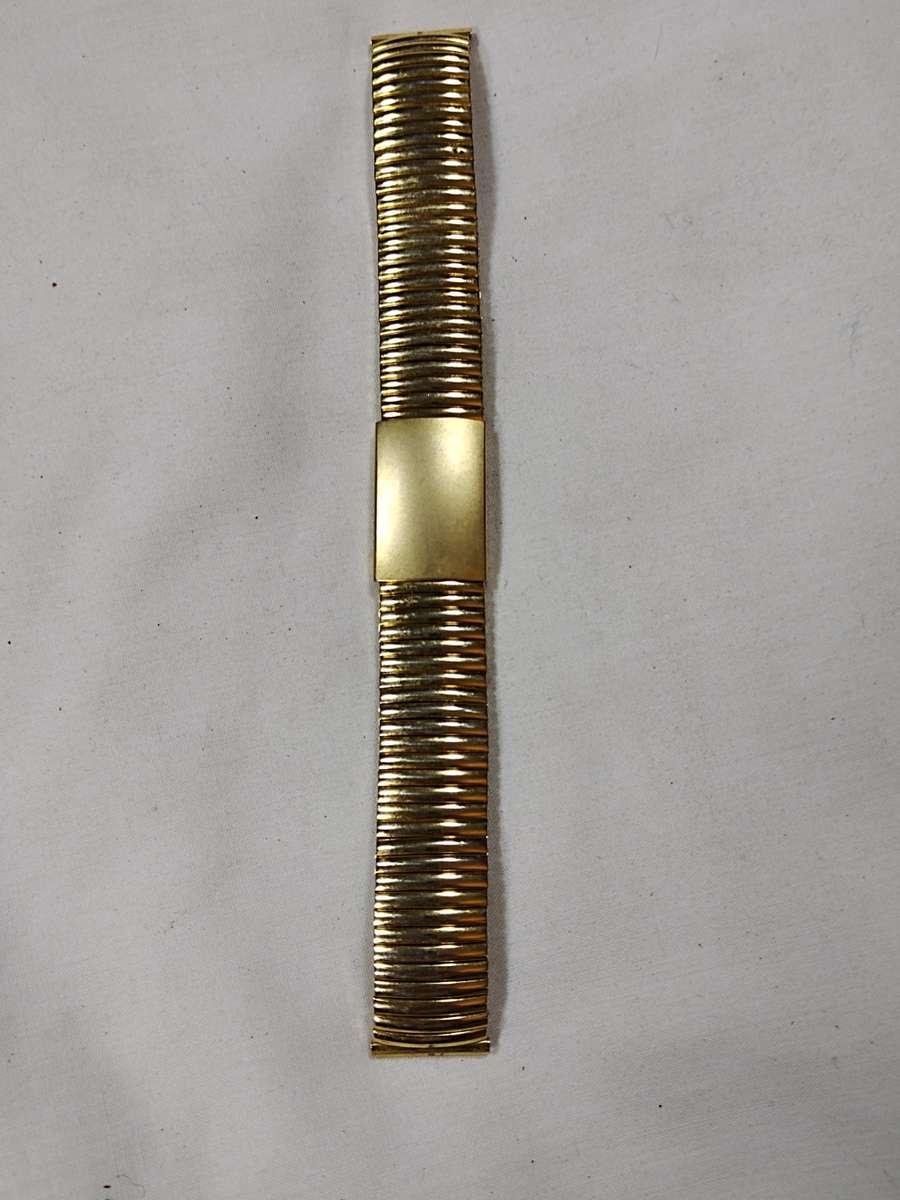 Men's Stainless steel watch strap: Gold tone stretch