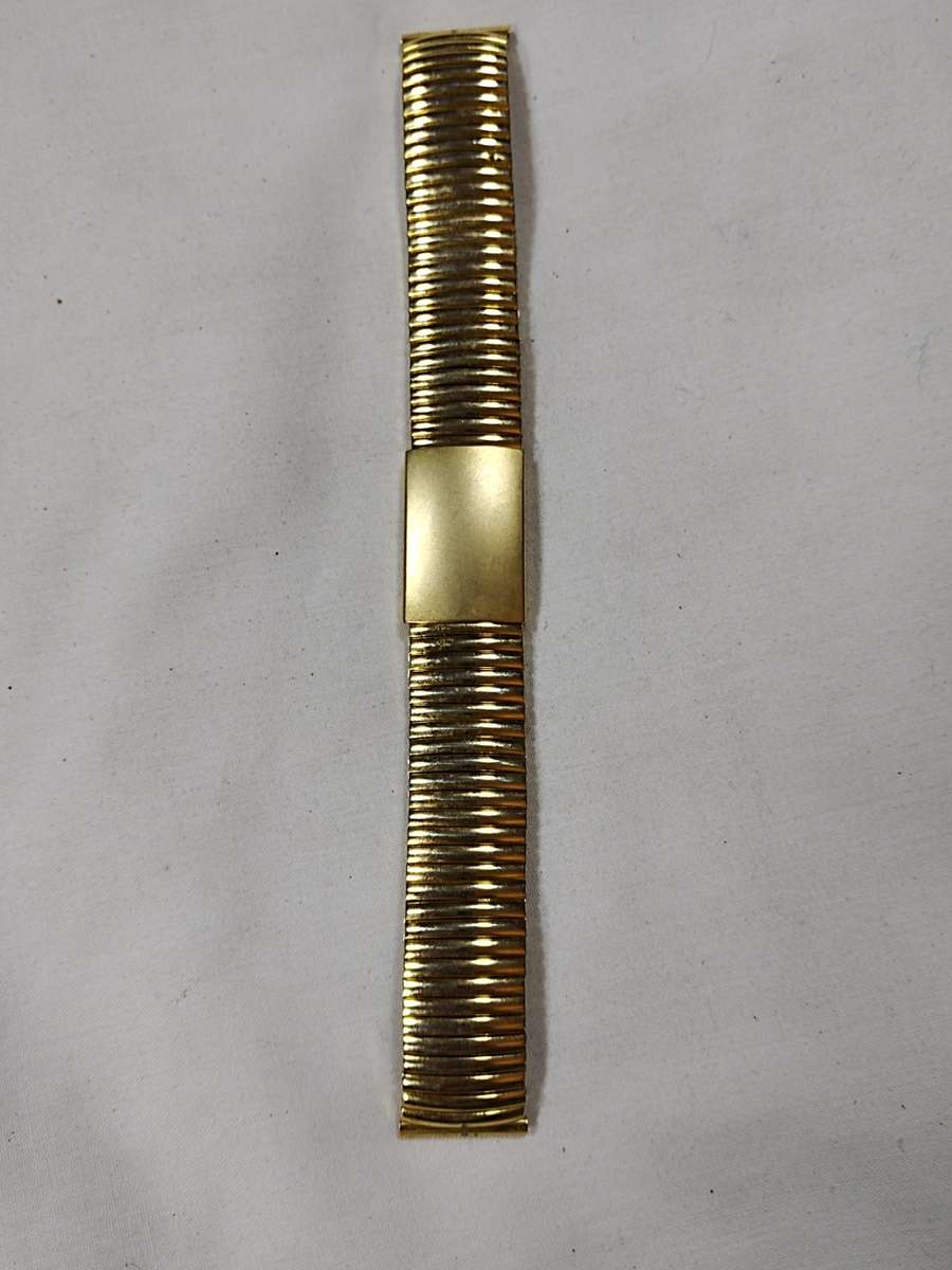 Men's Stainless steel watch strap: Gold tone stretch