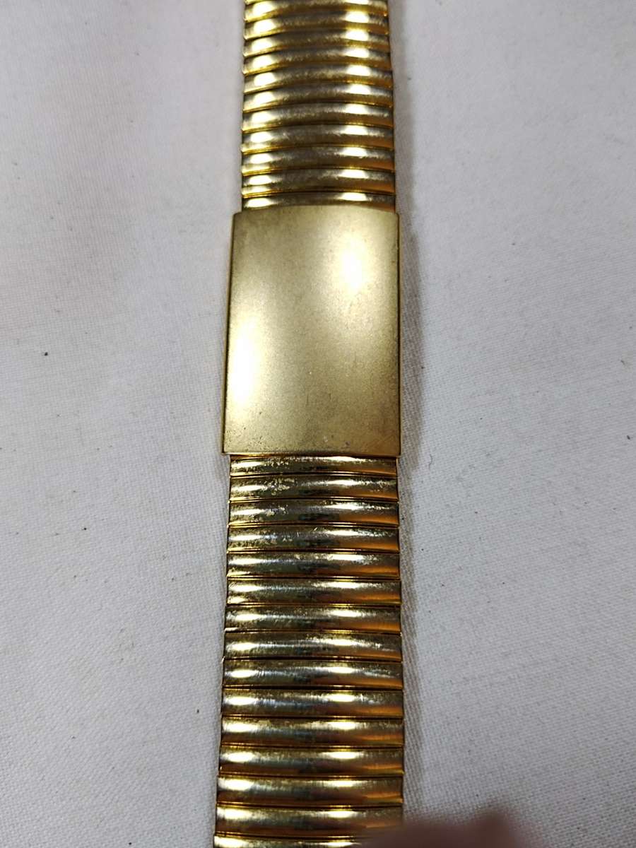 Men's Stainless steel watch strap: Gold tone stretch