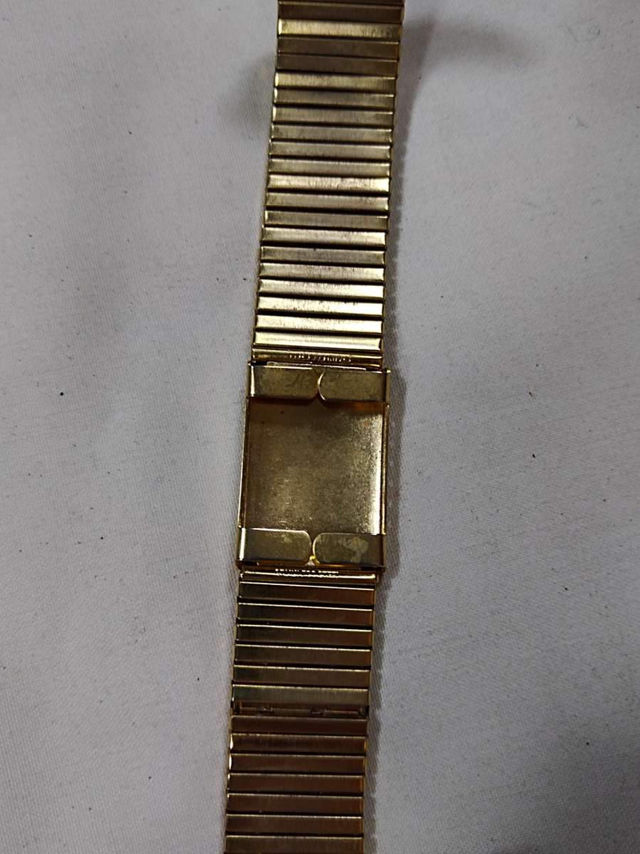 Men's Stainless steel watch strap: Gold tone stretch
