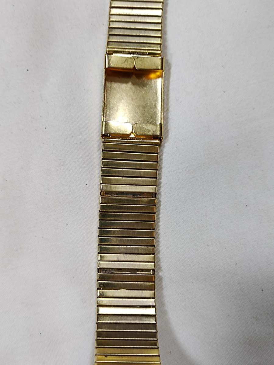 Men's Stainless steel watch strap: Gold tone stretch