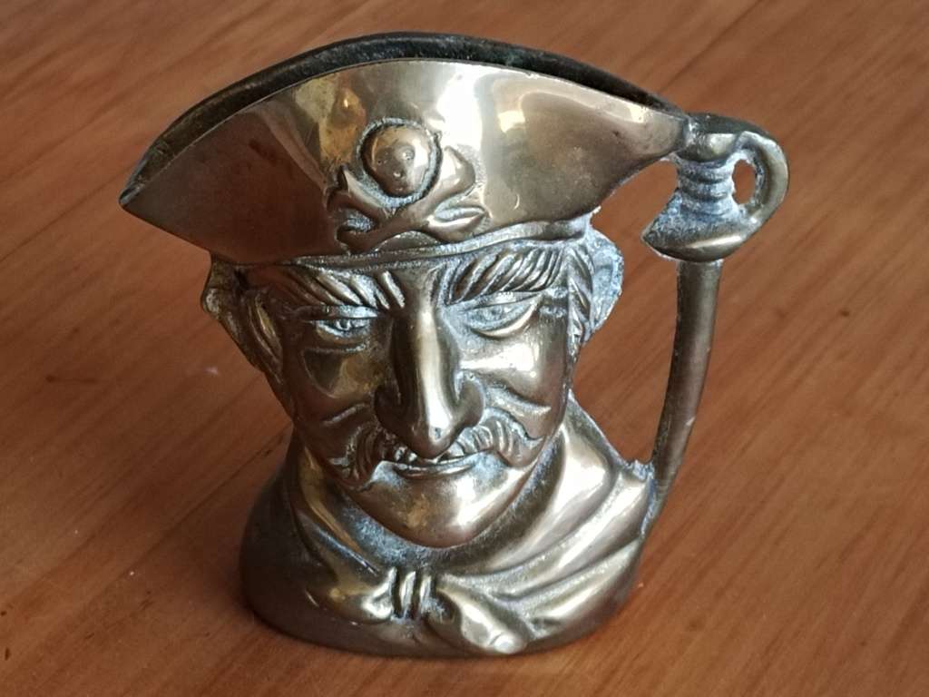 Brass Pirate Toby Jug