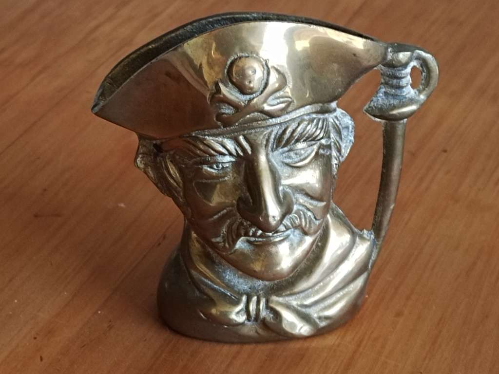 Brass Pirate Toby Jug