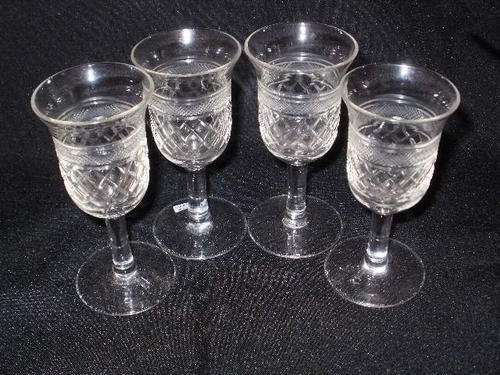 SET X4 EDWARDIAN CRYSTAL GLASSES