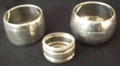 X3 HALLMARKED SILVER SERVIET RINGS