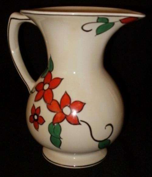 A LOVELY ART DECO HAND PAINTED JUG