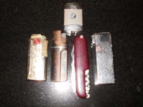 MIX LOT OF LIGHTERS AND A POCKET KNIVE