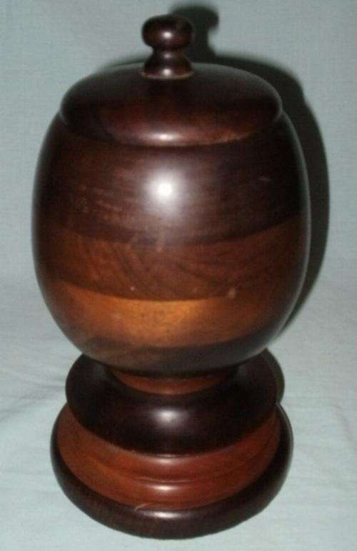 A STUNNING STINKWOOD TOBACCO JAR