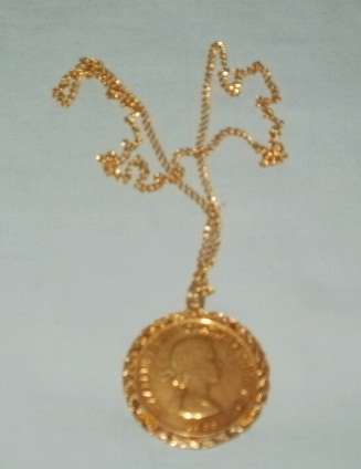 A GOLD PLATED COIN NECKLACE