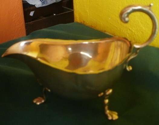 PLATED SILVER SAUCE BOAT WITH FEET
