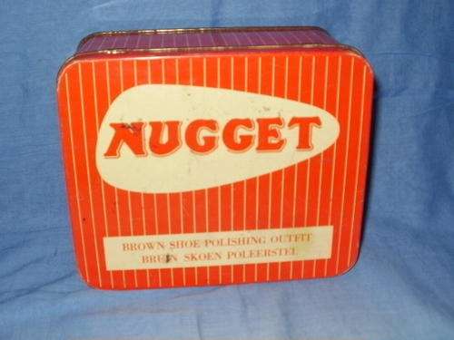 NUGGET BROWN SHOE POLISHING OUTFIT, TIN