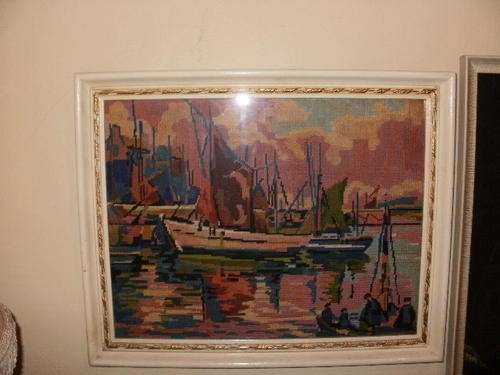 TAPESTRIES OF A HARBOUR WITH BOATS