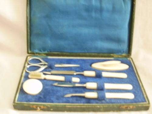 ****WEEKEND SPECIAL*****A STUNNING IVORY PEDICURE SET CIRCA 1920