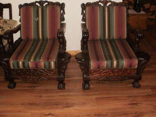 TWO STUNNING BALL & CLAW CHAIRS, LARGE FEET