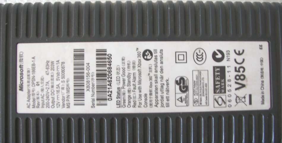 Geniune XBox 360 203W Power Supply