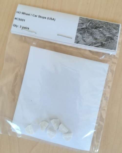 6x (3 pairs) HO wheel stops (USA)