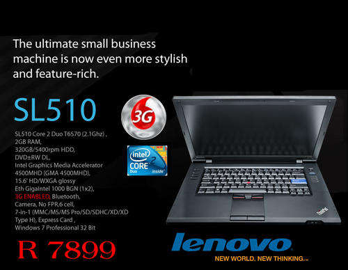 BRAND NEW BUSINESS LAPTOP (SL510 Core 2 Duo)