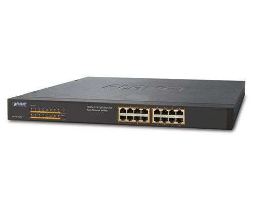 Planet Fnsw-1600ps 16-Port PoE Fast Ethernet Switch - FNSW-1600PS