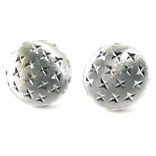 9 CT WHITE GOLD DOME STUDS