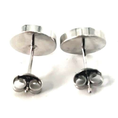 9 CT WHITE GOLD DOME STUDS