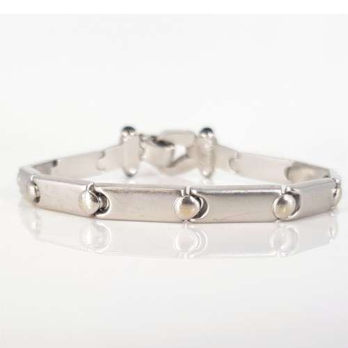 9ct White Gold Mens Bracelet