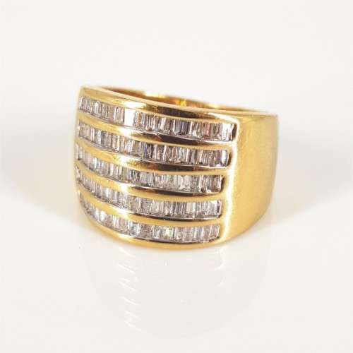 18ct Yellow Gold Baguette Cut Diamond Ring