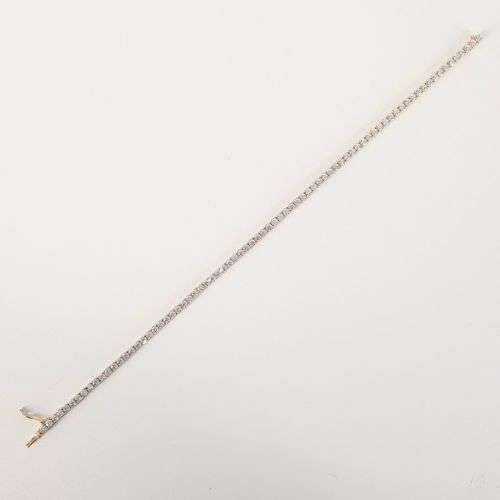 14CT YELLOW GOLD CUBIC ZIRCONIA TENNIS BRACELET