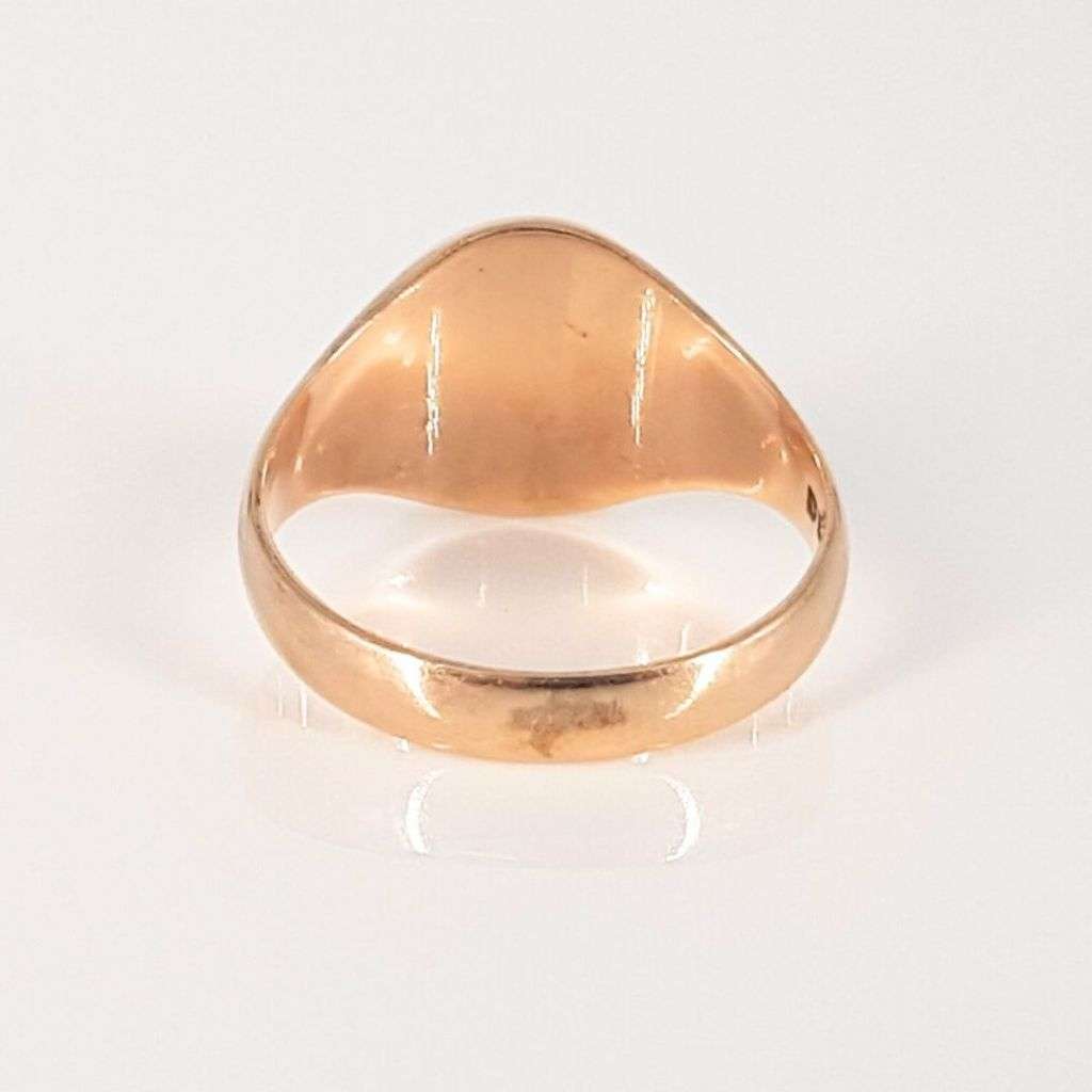 9CT YELLOW GOLD OVAL GENTS SIGNET RING