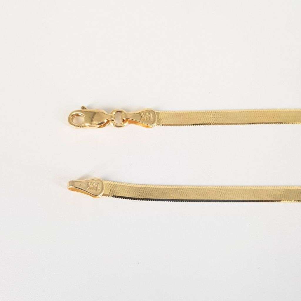 14CT YELLOW GOLD HERRINGBONE LINK CHAIN