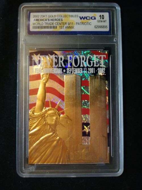 2002 23kt gold collectibles america's heroes world trade center9/11 WCG 10 GEM-MT