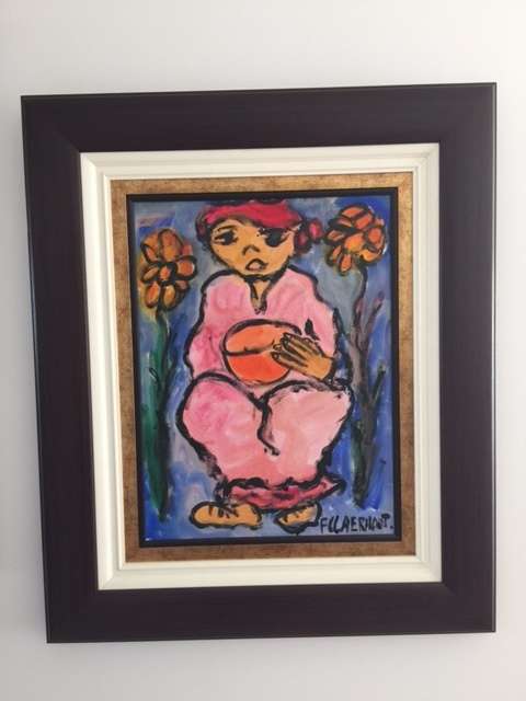 Frans Claerhout  Selling as a Pair Two  (2) Beautiful Mixed Media Paintings