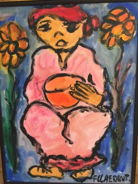 Frans Claerhout  Selling as a Pair Two  (2) Beautiful Mixed Media Paintings