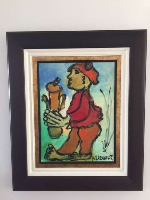 Frans Claerhout  Selling as a Pair Two  (2) Beautiful Mixed Media Paintings