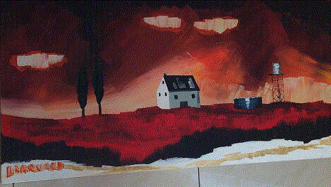 Lnette Barnard "Huge Landscape Painting with Farm House"