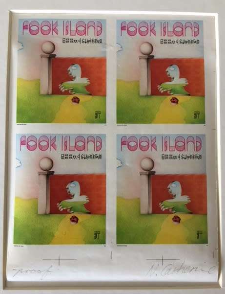 Battiss (Zook) Self Portrait  and Norman Catherine "Fook Stamps"