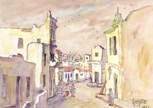 Gregoire Boonzaier  "District Six"  Original Water Colour, Signed and Dated by Gregoire
