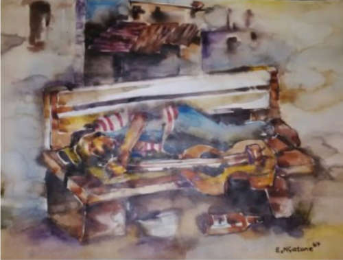 Master Ephriam Ngatane Water Colouer on Paper