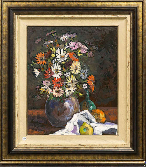 Dante Ruben (SA, Born 1962) Oil "Still Life Flowers"
