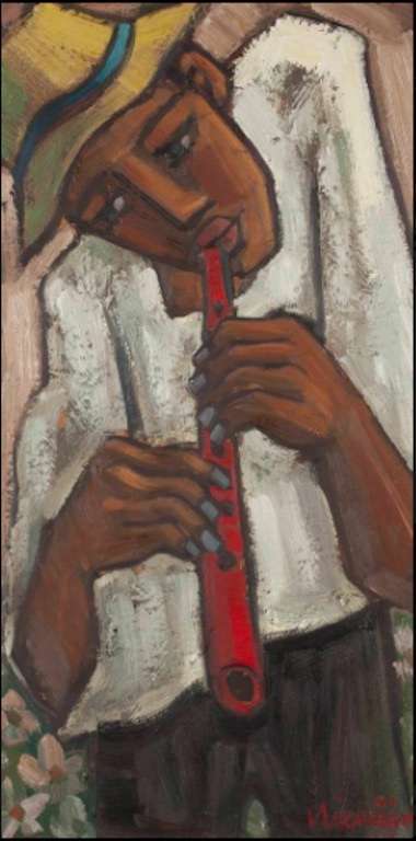 Hennie Niemann Snr. "The Flute Player" Stunning Painting
